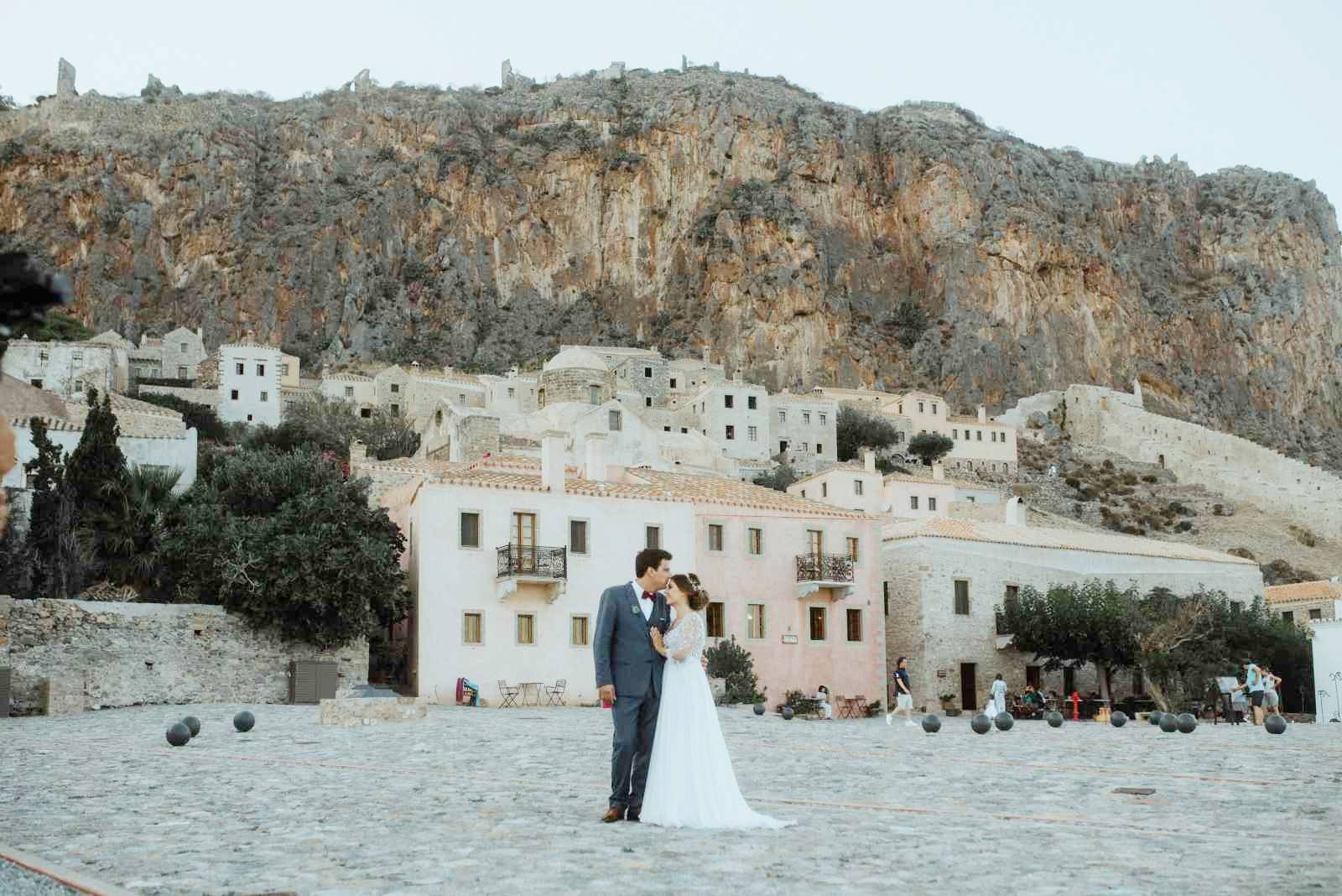 Get married in Monemvasia,Greece. A romantic place with stunning architecture, amazing stone buildings and washed out churches located inside the famous castle. The perfect place to eloped or get married with closest ones.